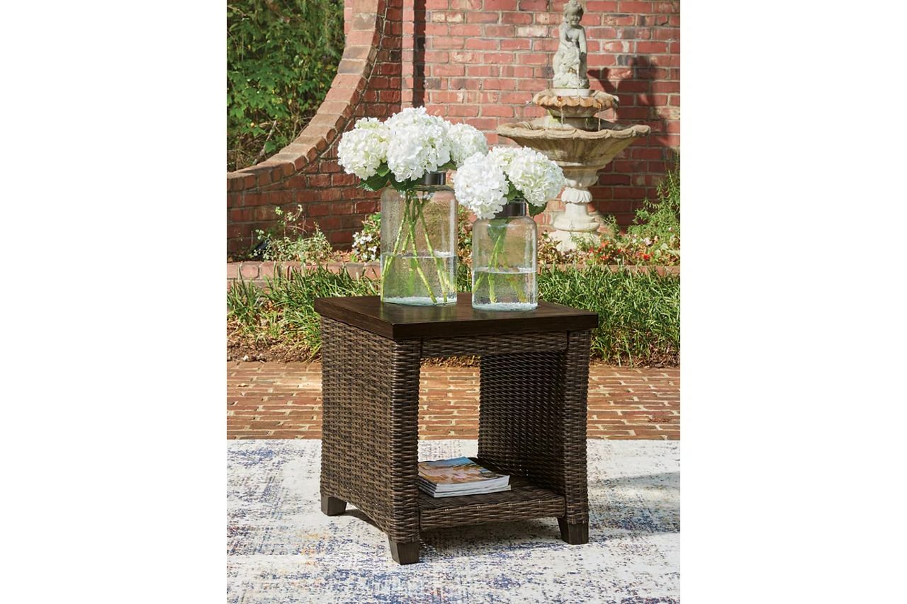 Drakes Beach Outdoor End Table In Dark Brown P760702