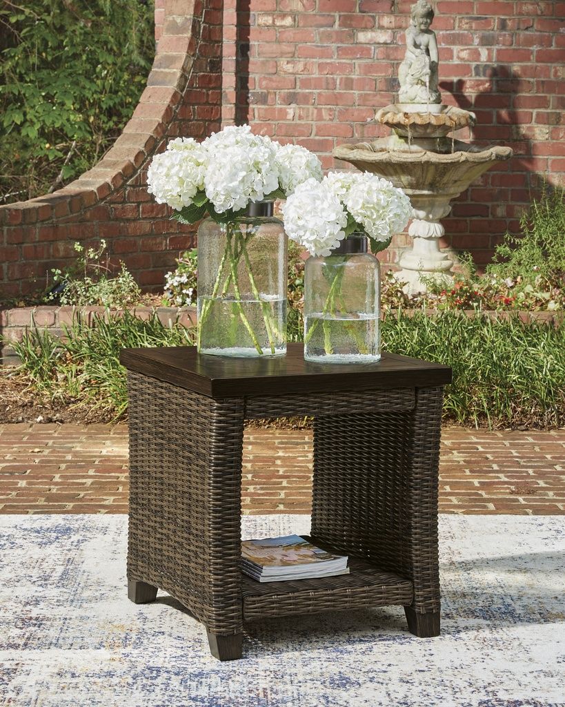 Drakes Beach Outdoor End Table In Dark Brown P760702