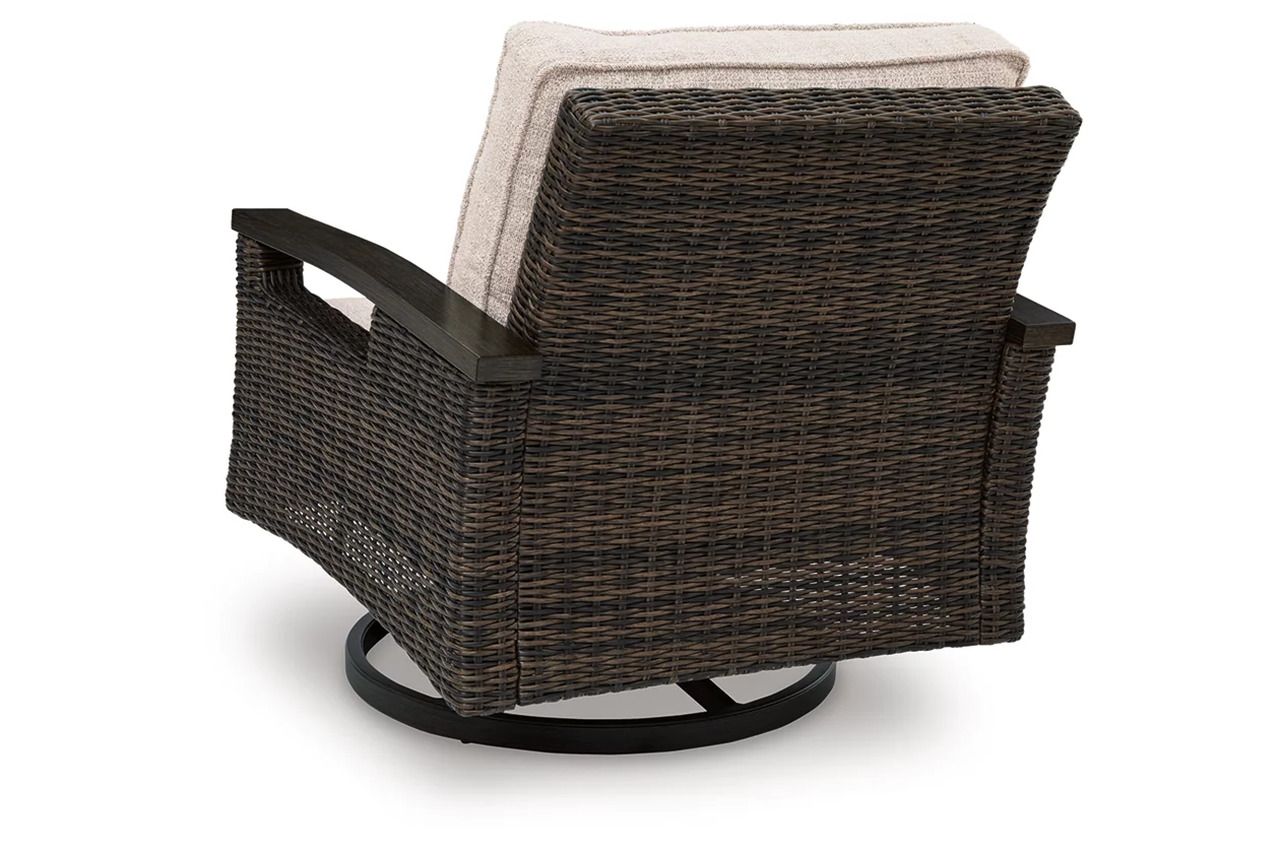 Drakes Beach Outdoor Swivel Lounge Chair Set of 2 In Dark Brown P760821