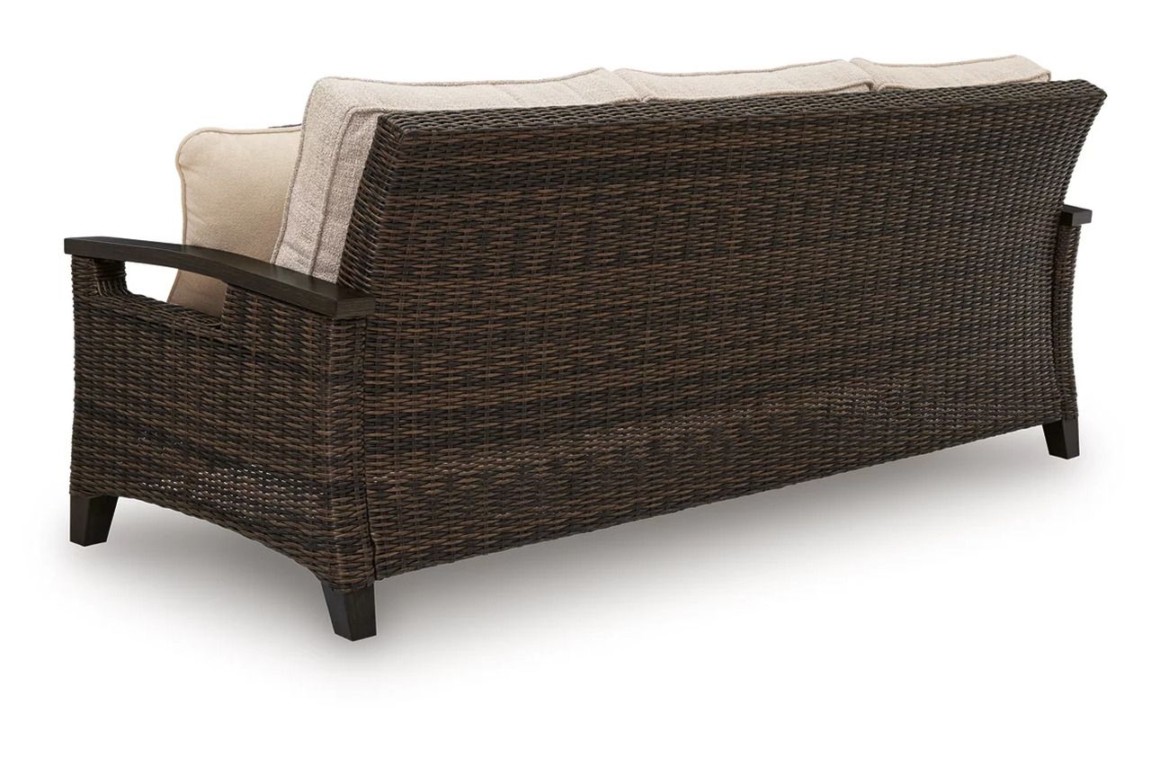 Drakes Beach Outdoor Sofa with Cushion In Dark Brown P760838