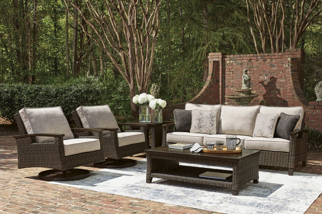 Drakes Beach Outdoor Sofa with Cushion In Dark Brown P760838