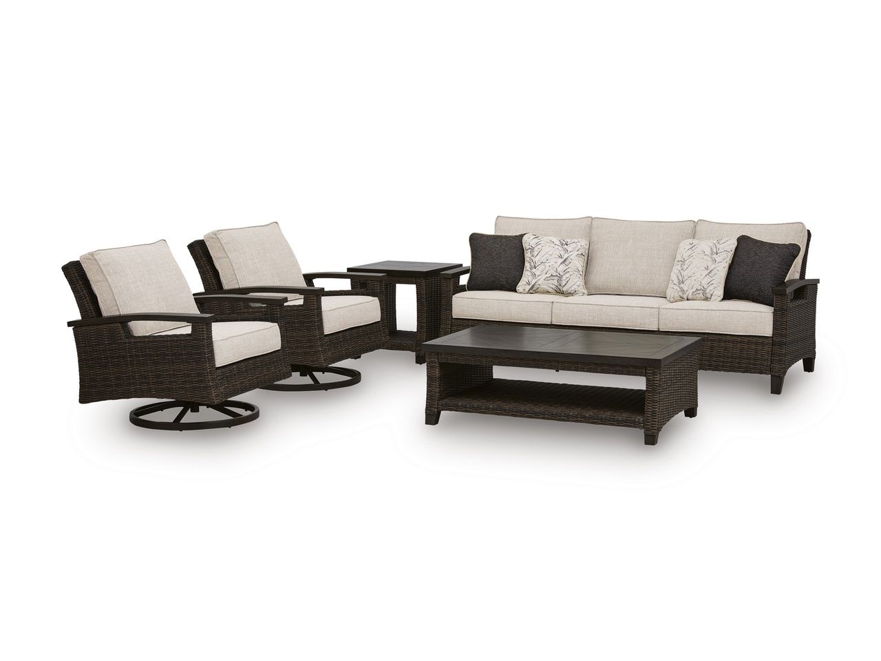 Drakes Beach Outdoor Sofa with Cushion In Dark Brown P760838