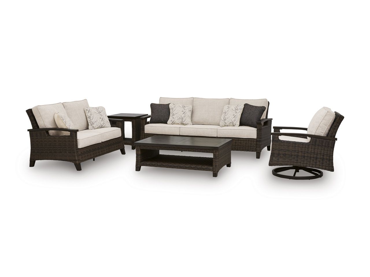 Drakes Beach Outdoor Sofa with Cushion In Dark Brown P760838