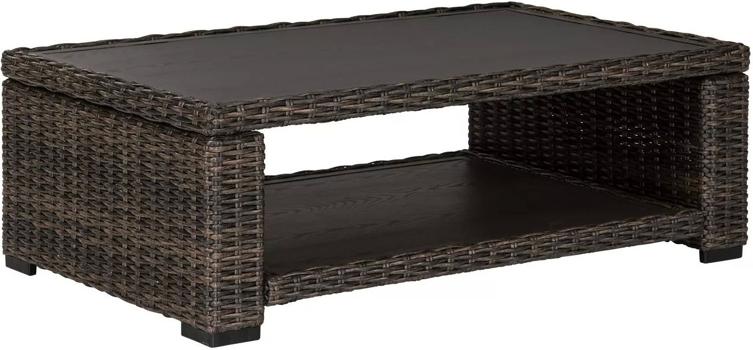 Grasson Lane Brown Outdoor Rectangular Cocktail Table P783701