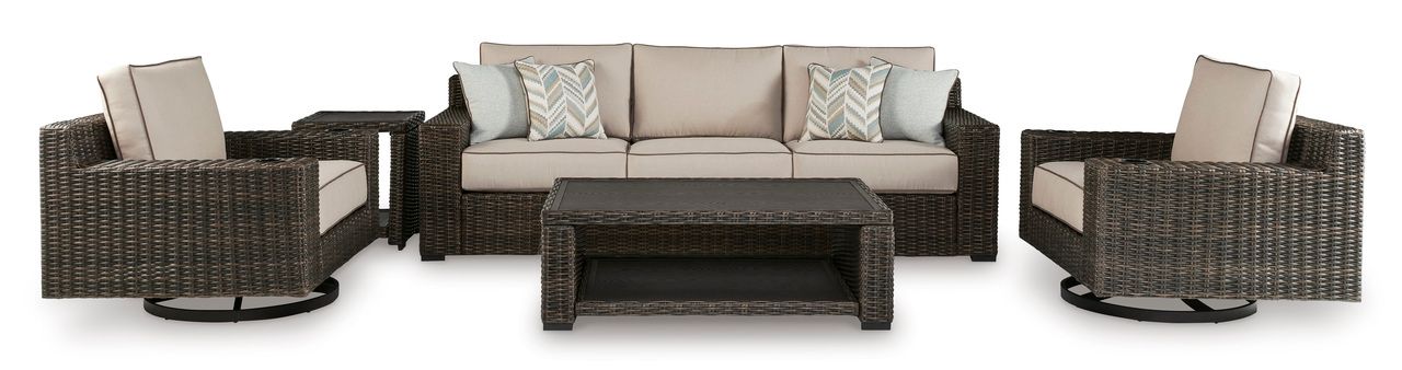 Grasson Lane Brown Outdoor Rectangular Cocktail Table P783701