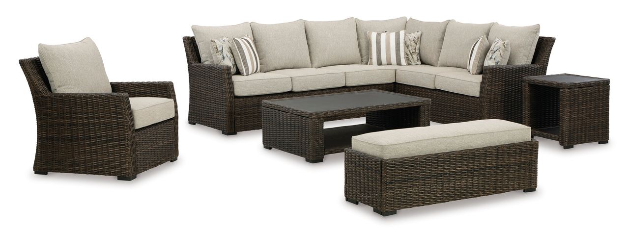 Grasson Lane Brown Outdoor Rectangular Cocktail Table P783701