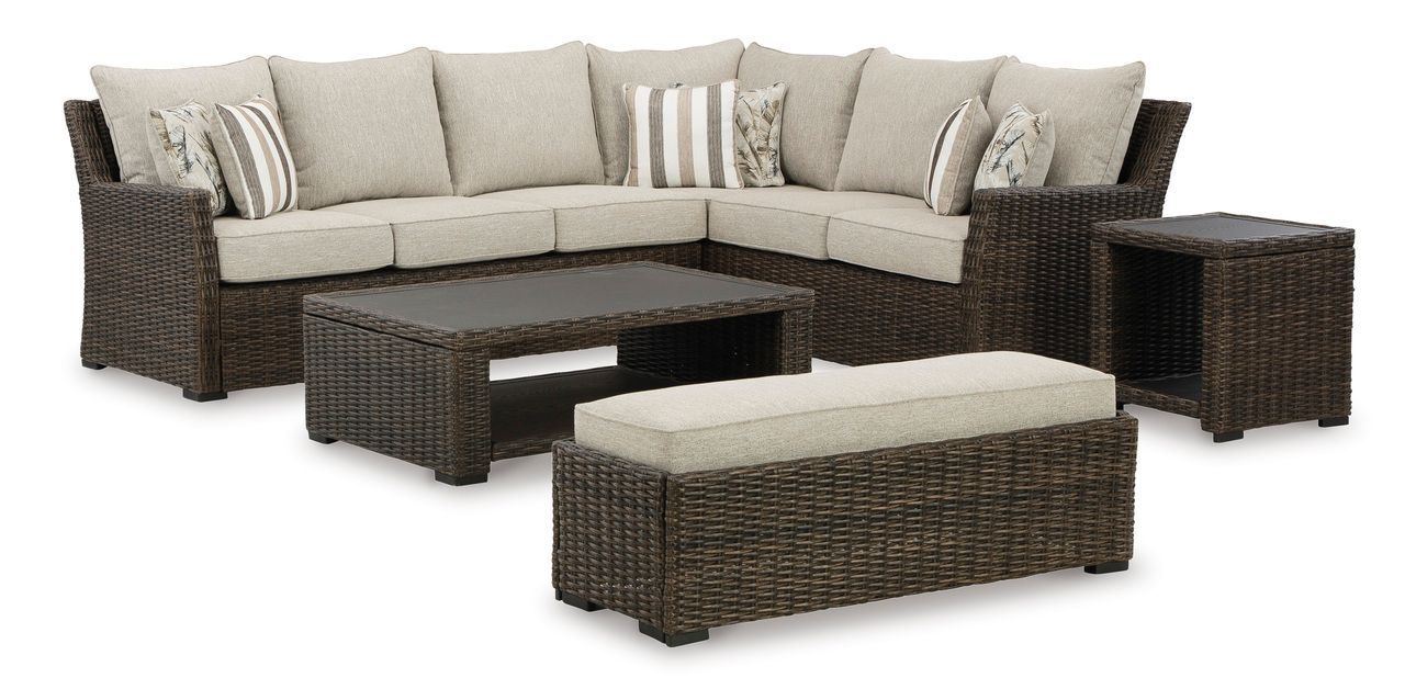 Grasson Lane Brown Outdoor Rectangular Cocktail Table P783701