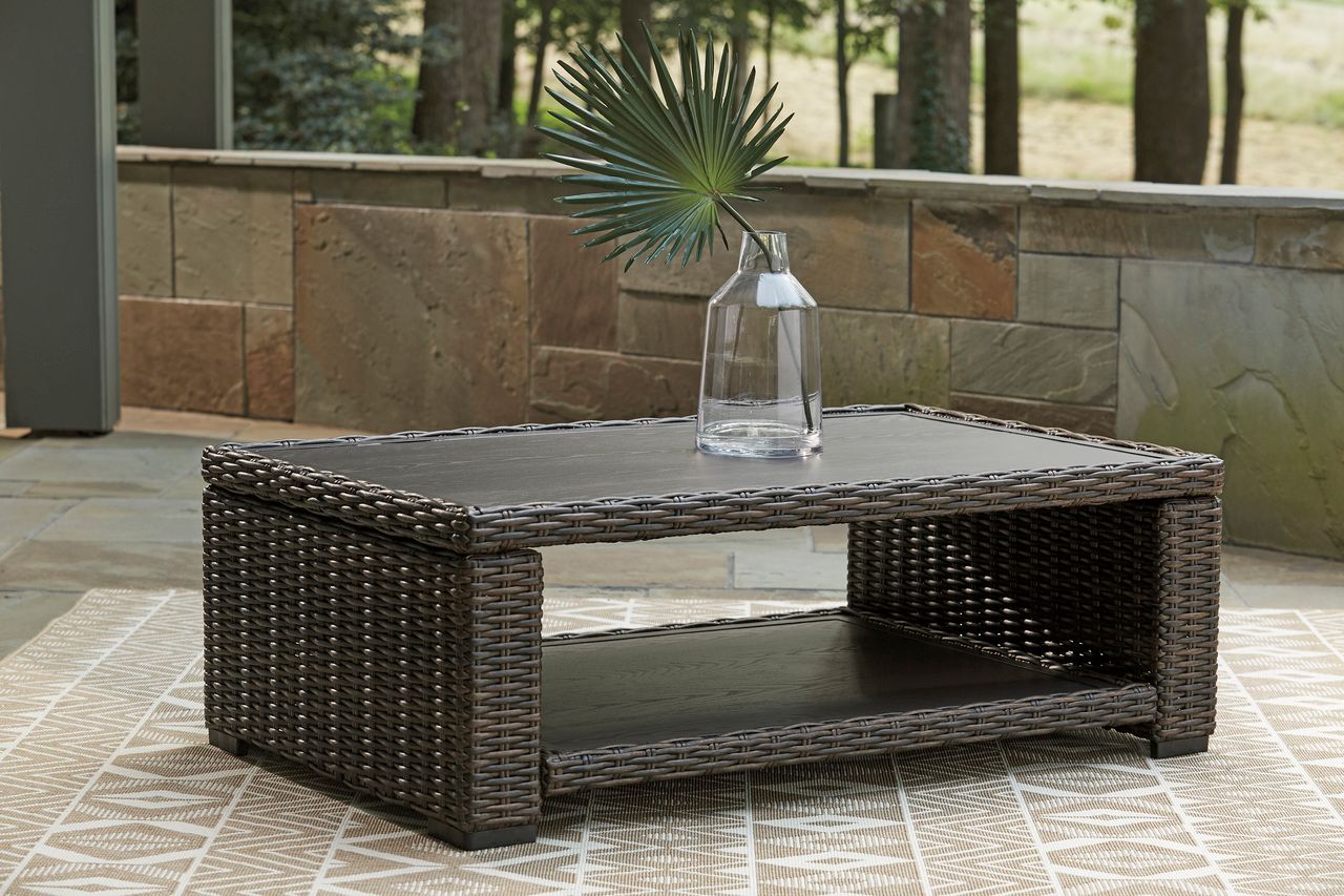 Grasson Lane Brown Outdoor Rectangular Cocktail Table P783701