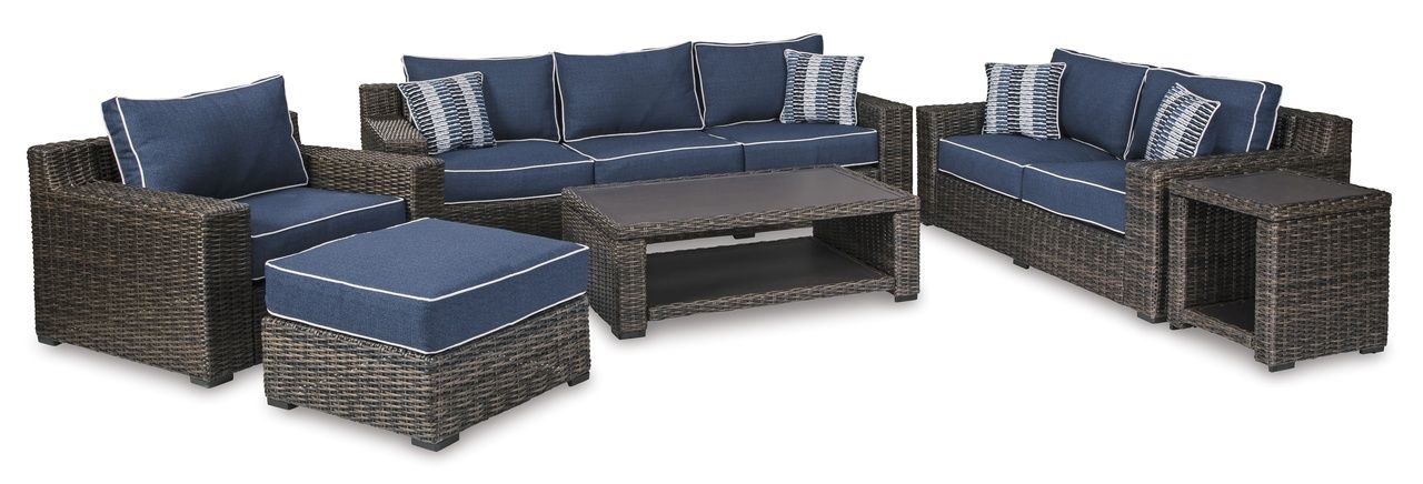 Grasson Lane Brown Outdoor Rectangular Cocktail Table P783701