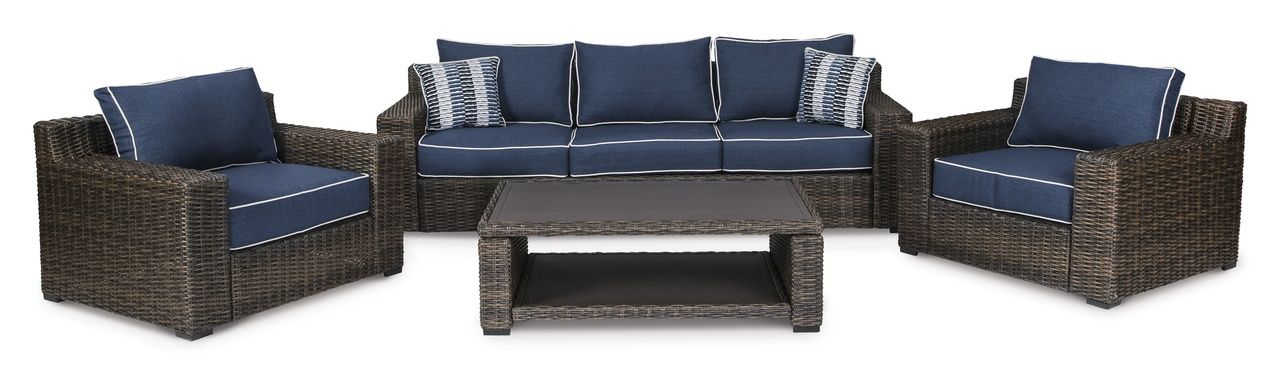 Grasson Lane Brown Outdoor Rectangular Cocktail Table P783701