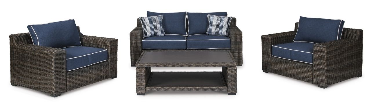Grasson Lane Brown Outdoor Rectangular Cocktail Table P783701