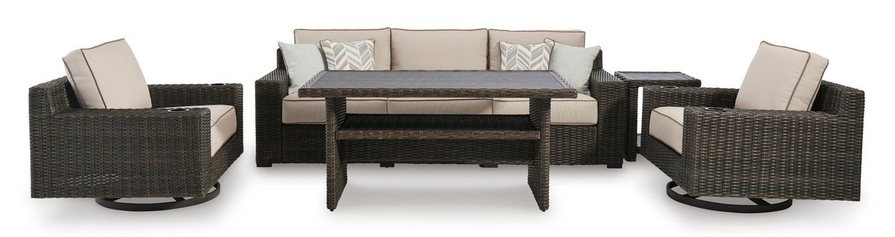Grasson Lane Brown Outdoor Square End Table P783702
