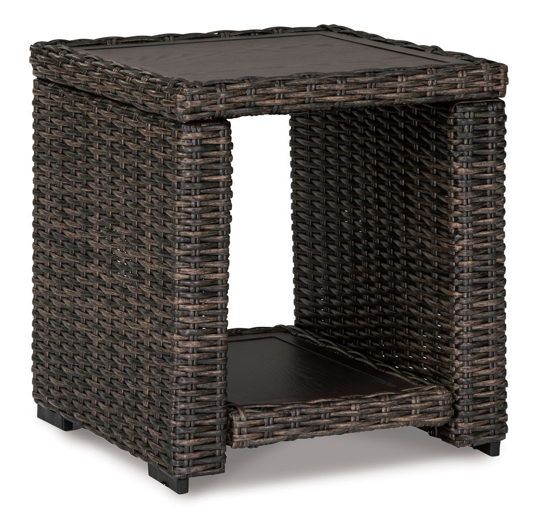 Grasson Lane Brown Outdoor Square End Table P783702