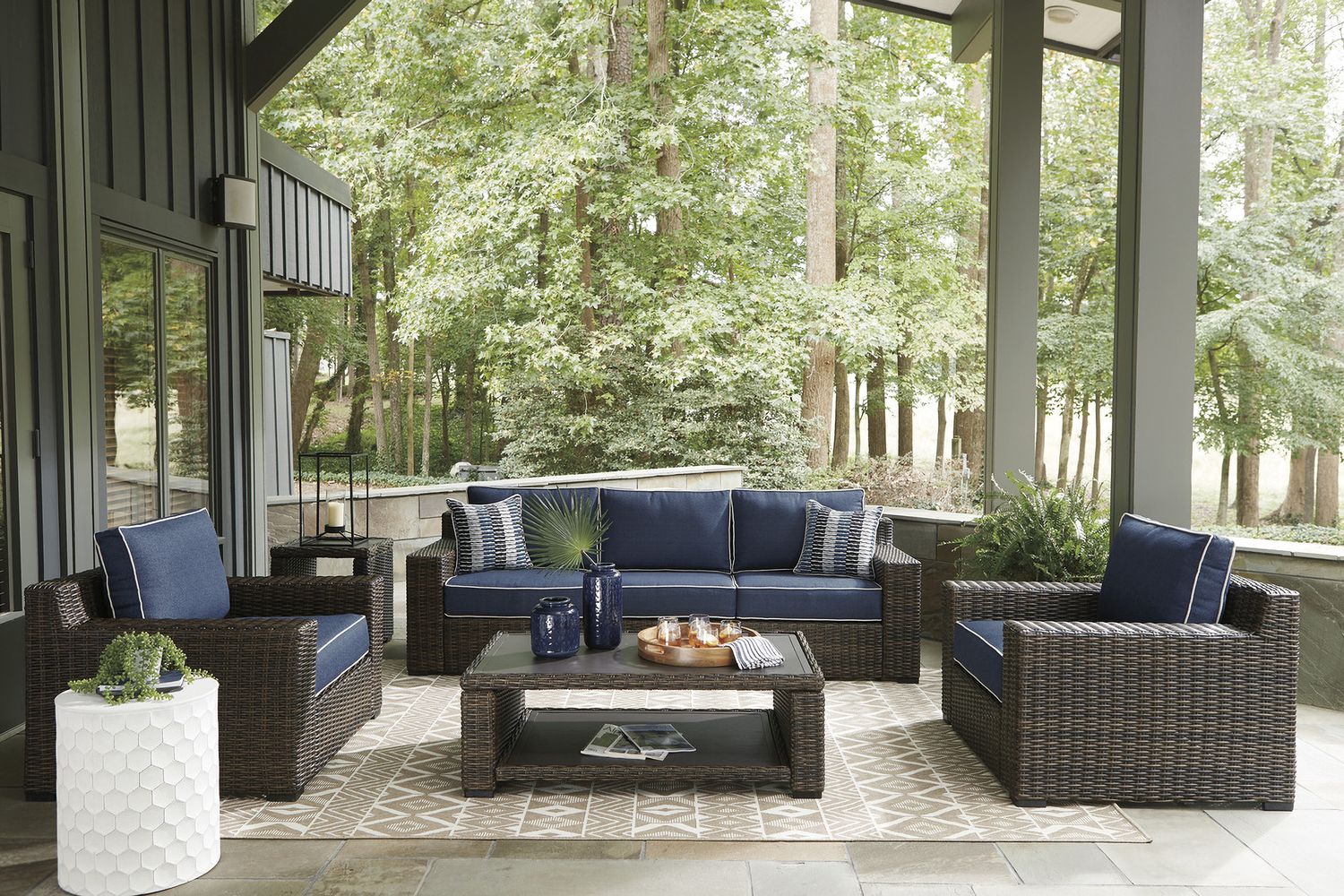 Grasson Lane Brown Outdoor Square End Table P783702