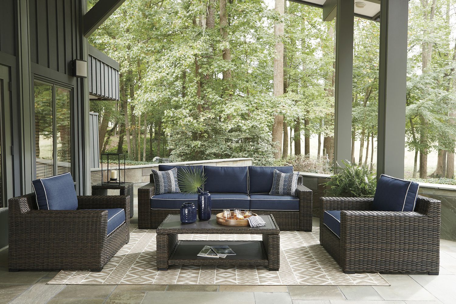 Grasson Lane Brown Outdoor Square End Table P783702