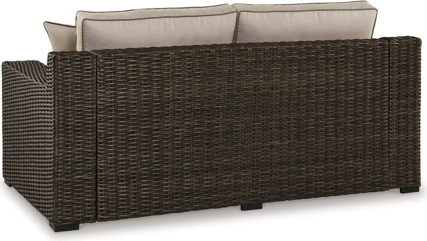 Coastline Bay Outdoor Loveseat With Cushion In Brown P784835