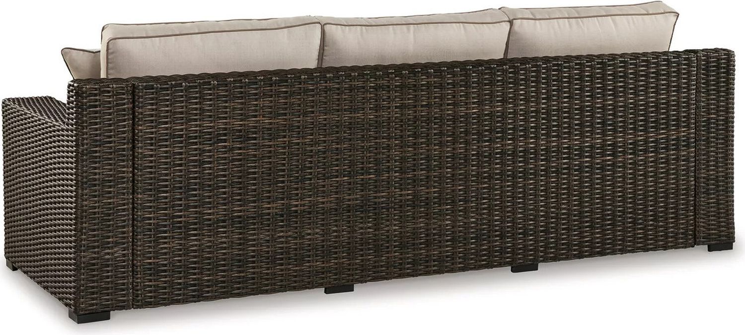 Coastline Bay Brown Sofa with Cushion P784838
