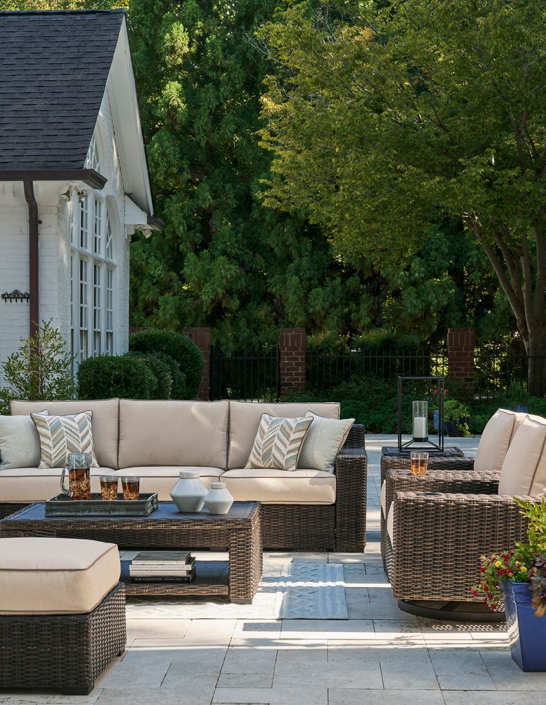 Coastline Bay Brown Sofa with Cushion P784838