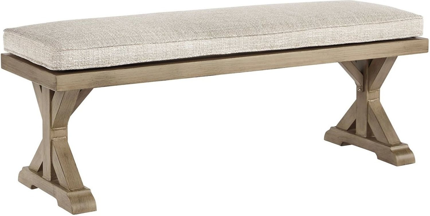 Beachcroft Beige Bench with Cushion P791600