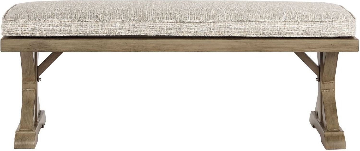 Beachcroft Beige Bench with Cushion P791600