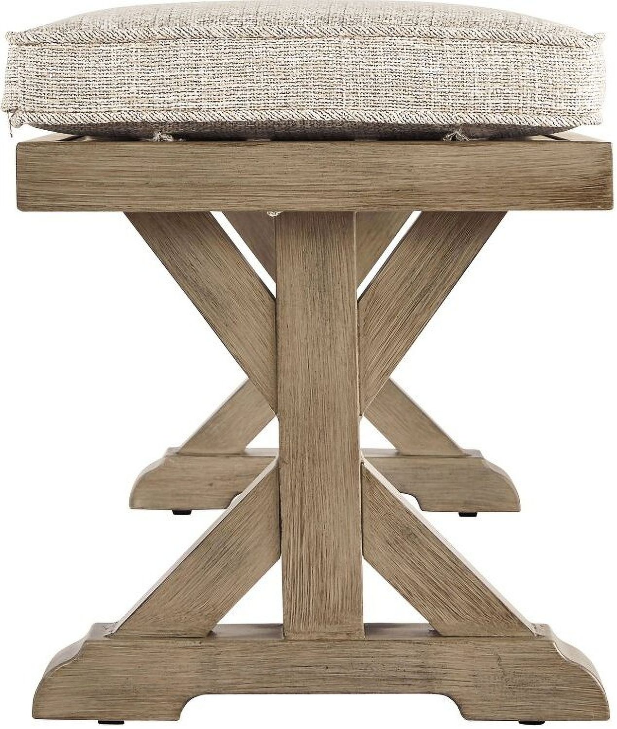 Beachcroft Beige Bench with Cushion P791600