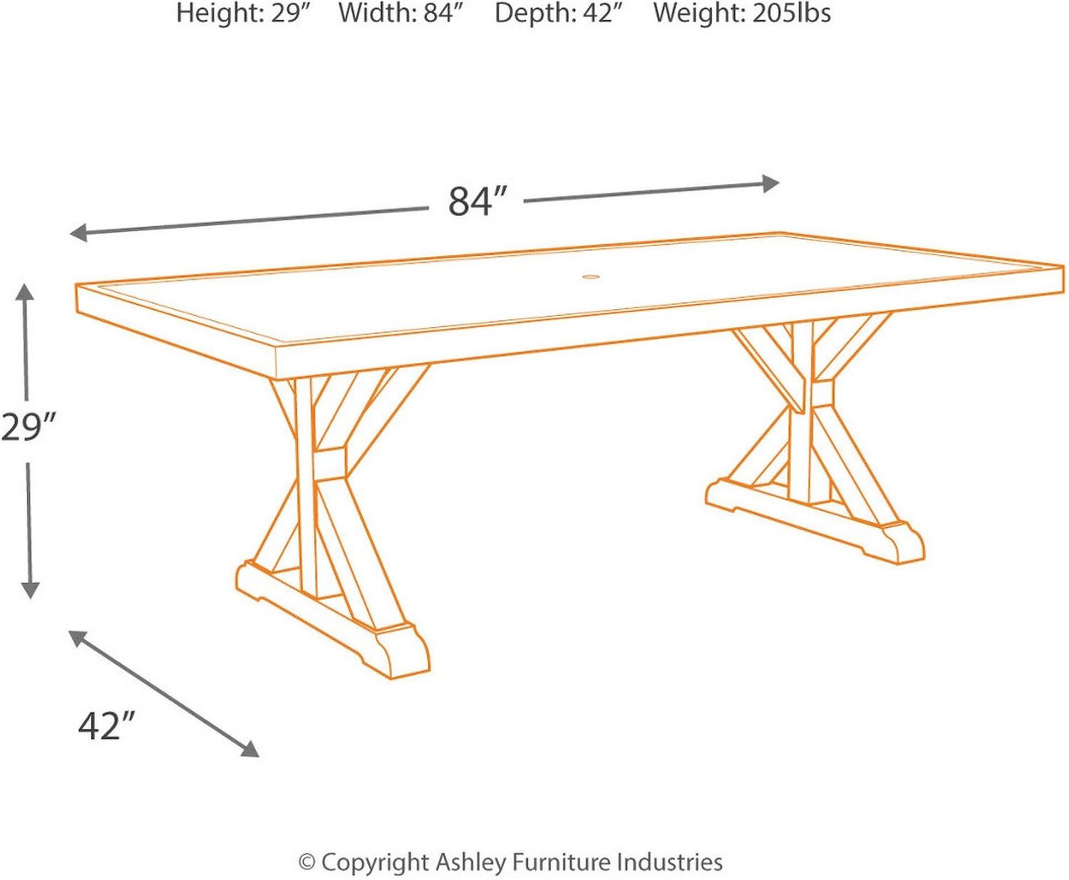 Beachcroft Beige Rectangular Dining Table P791625
