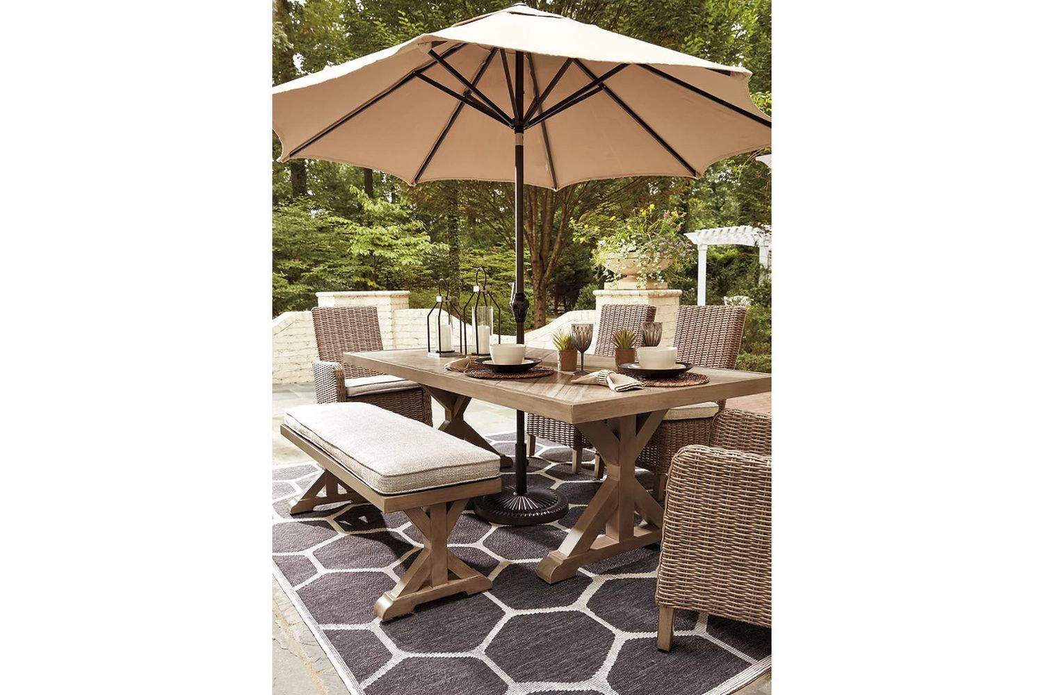 Beachcroft Beige Rectangular Dining Table P791625
