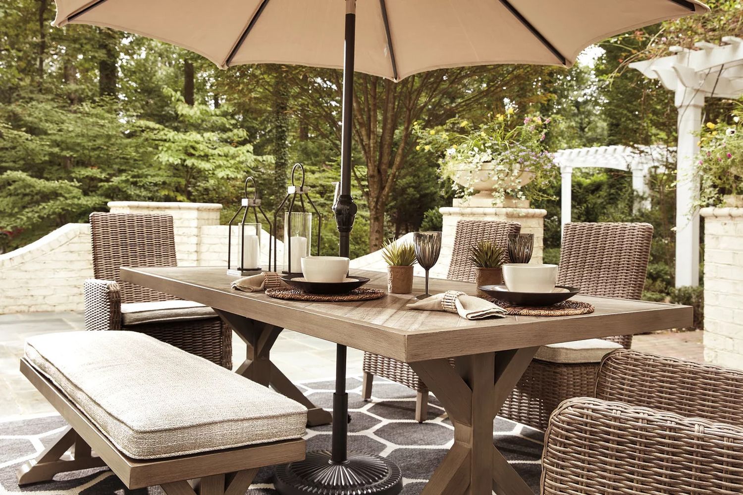 Beachcroft Beige Rectangular Dining Table P791625