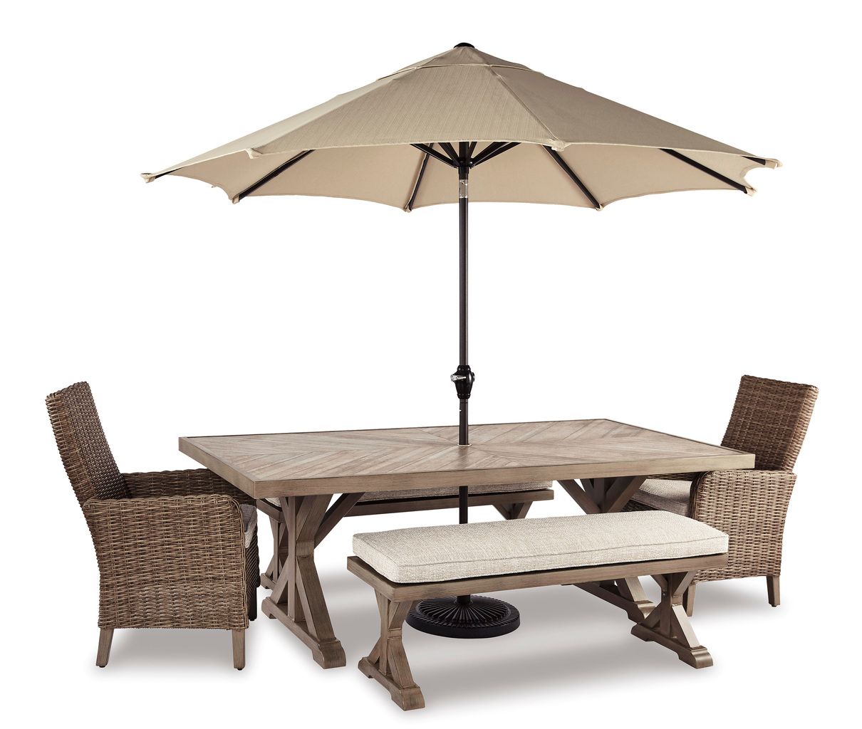 Beachcroft Beige Rectangular Dining Table P791625
