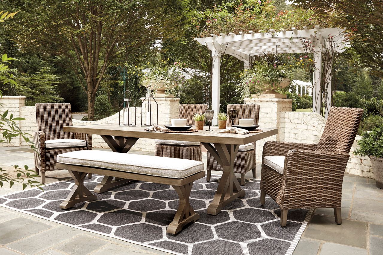 Beachcroft Beige Rectangular Dining Table P791625