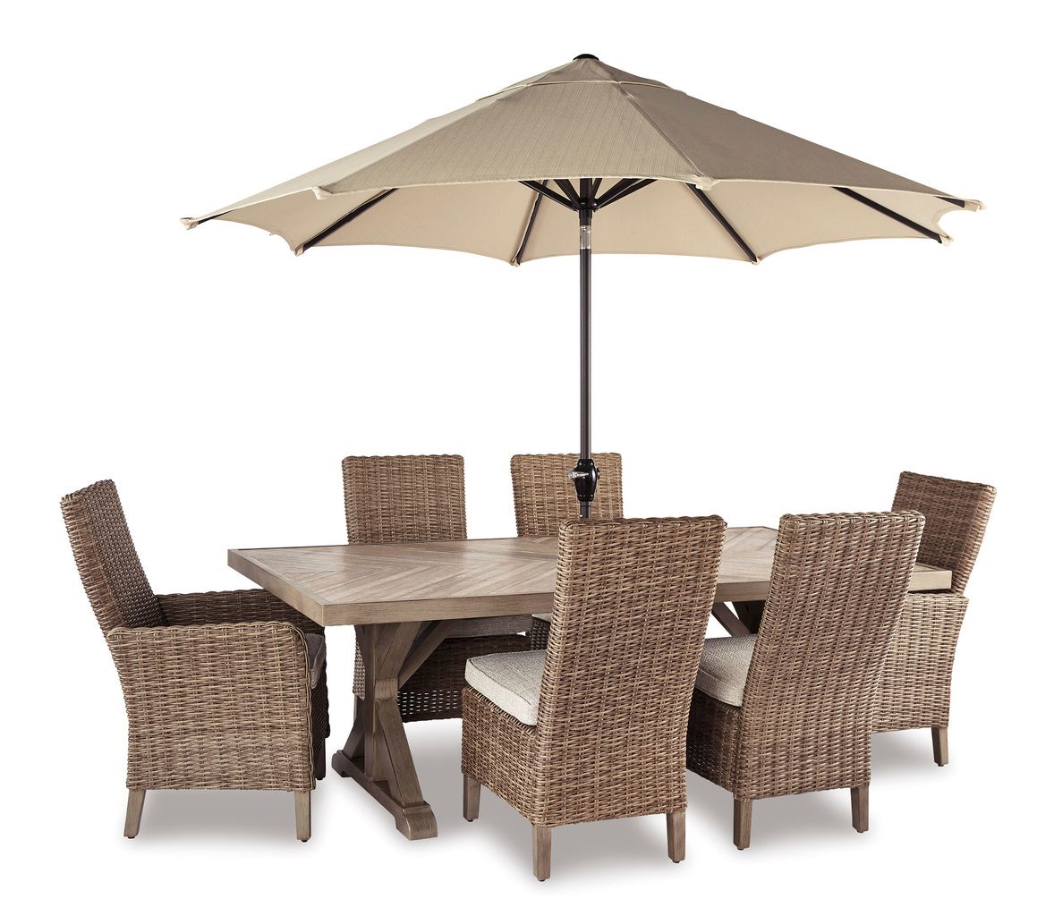 Beachcroft Beige Rectangular Dining Table P791625