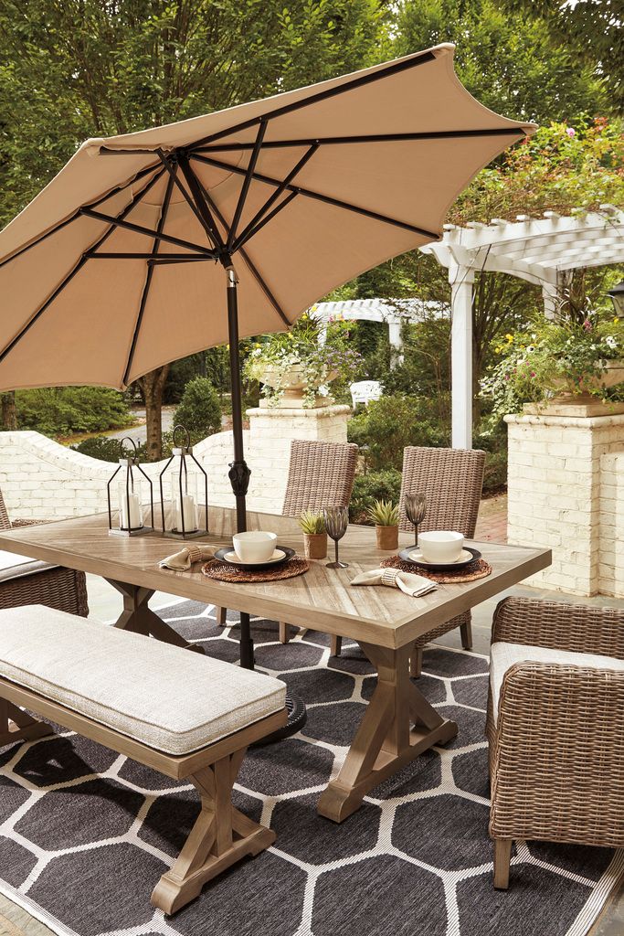 Beachcroft Beige Rectangular Dining Table P791625