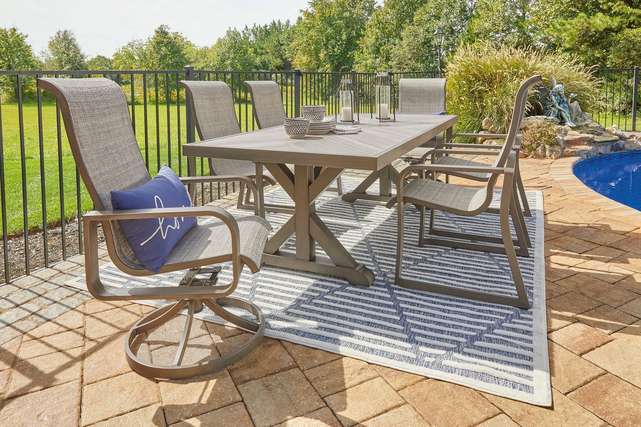 Beachcroft Beige Rectangular Dining Table P791625