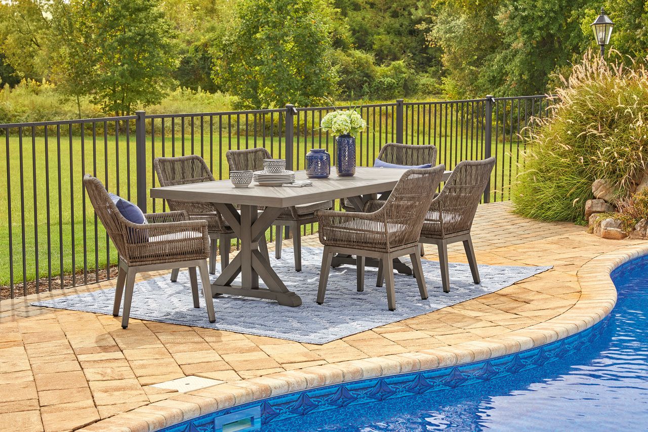 Beachcroft Beige Rectangular Dining Table P791625