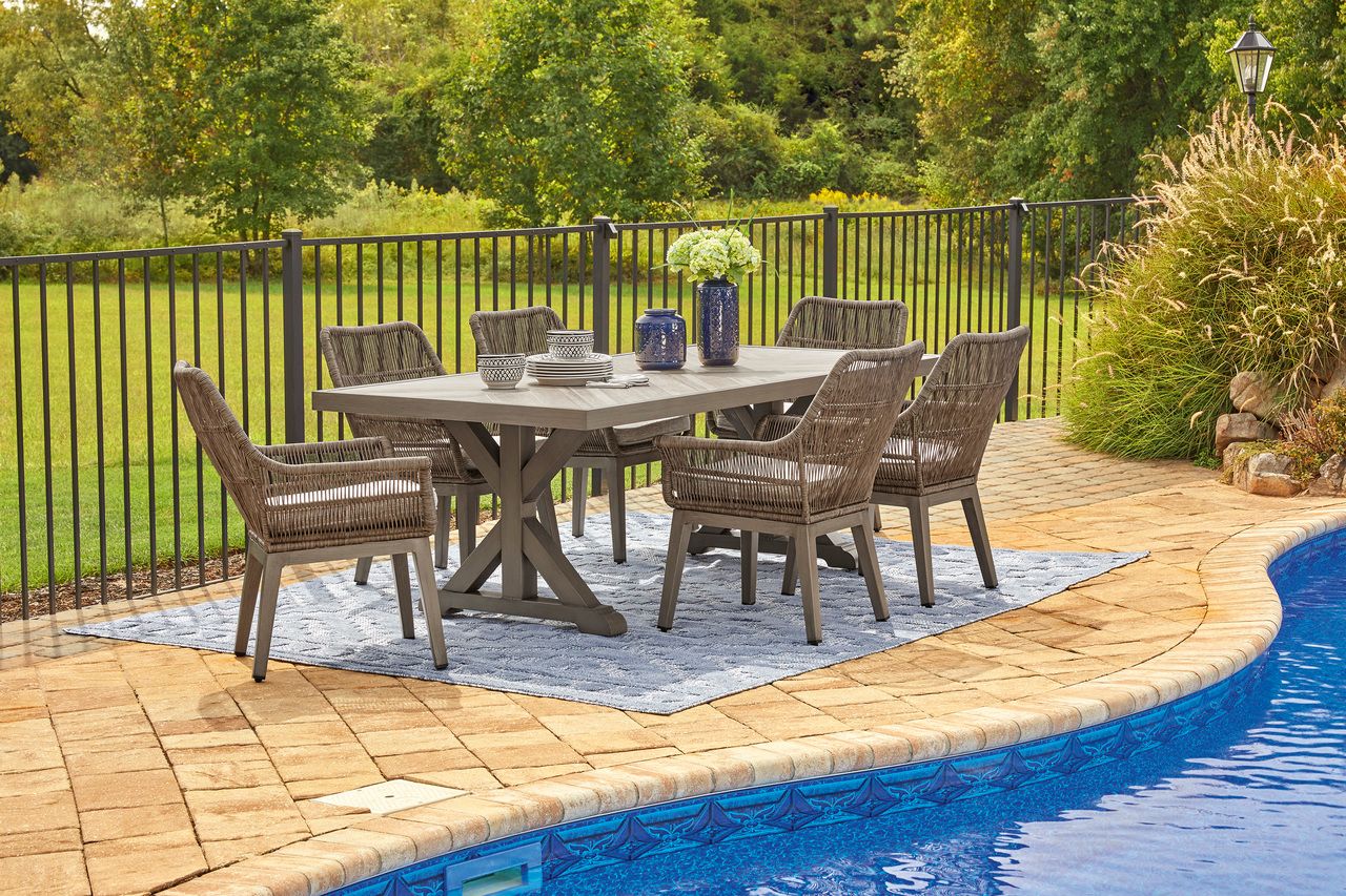 Beachcroft Beige Rectangular Dining Table P791625