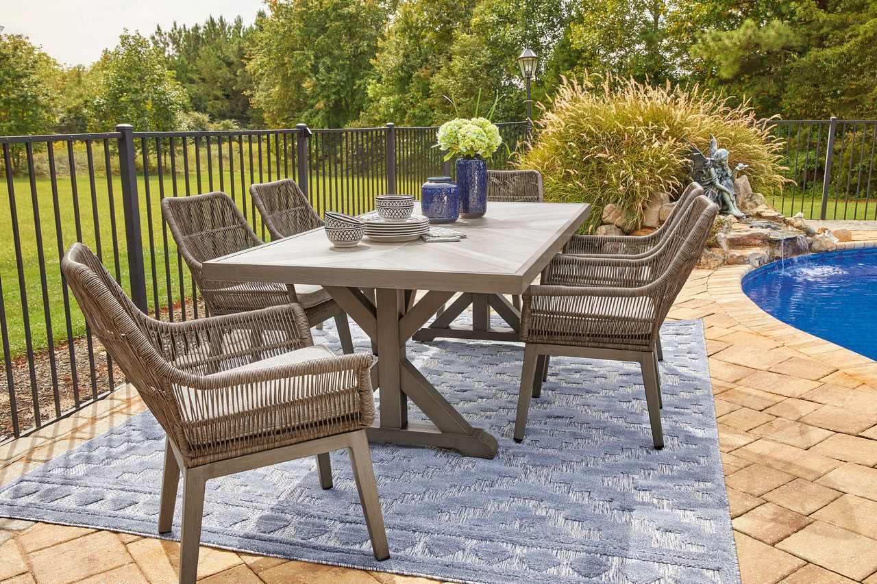Beachcroft Beige Rectangular Dining Table P791625