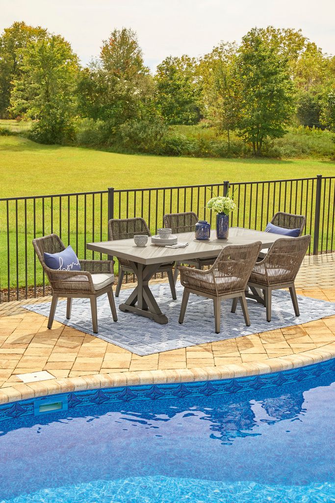 Beachcroft Beige Rectangular Dining Table P791625
