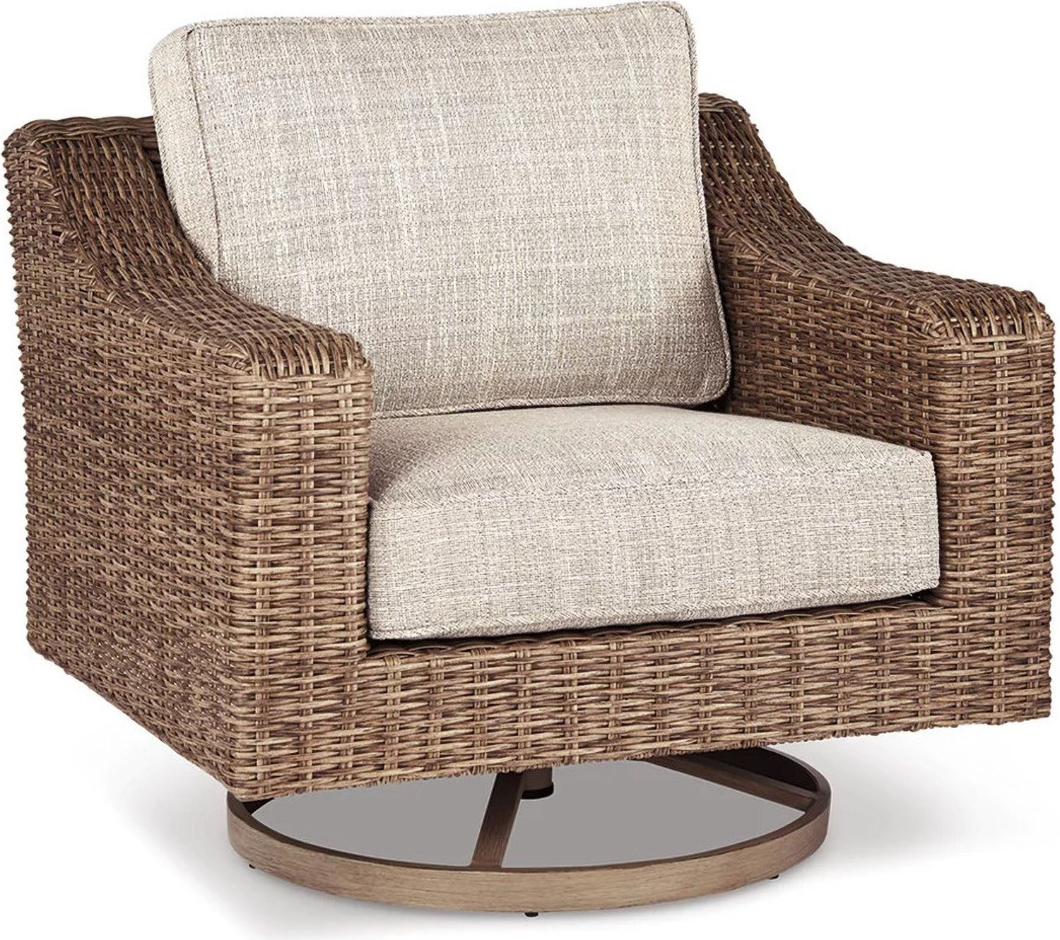 Beachcroft Light Gray Outdoor Swivel Lounge Chair P791821