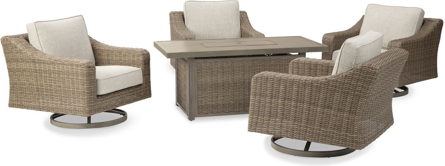 Beachcroft Light Gray Outdoor Swivel Lounge Chair P791821
