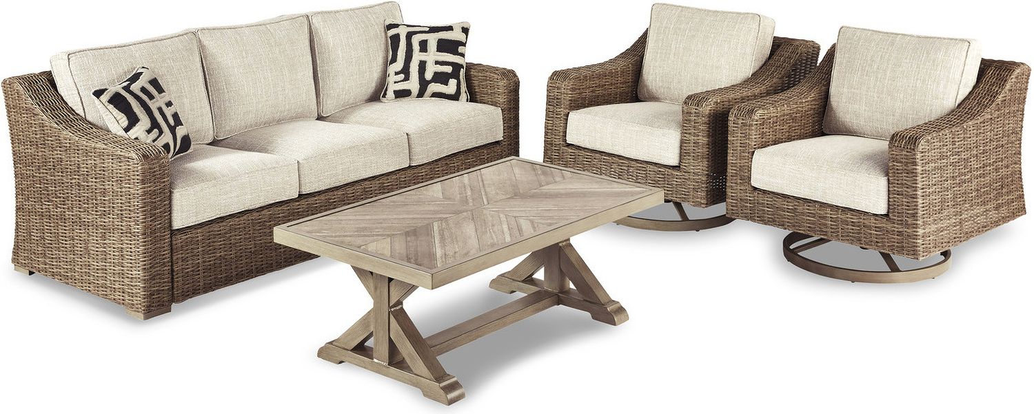 Beachcroft Light Gray Outdoor Swivel Lounge Chair P791821
