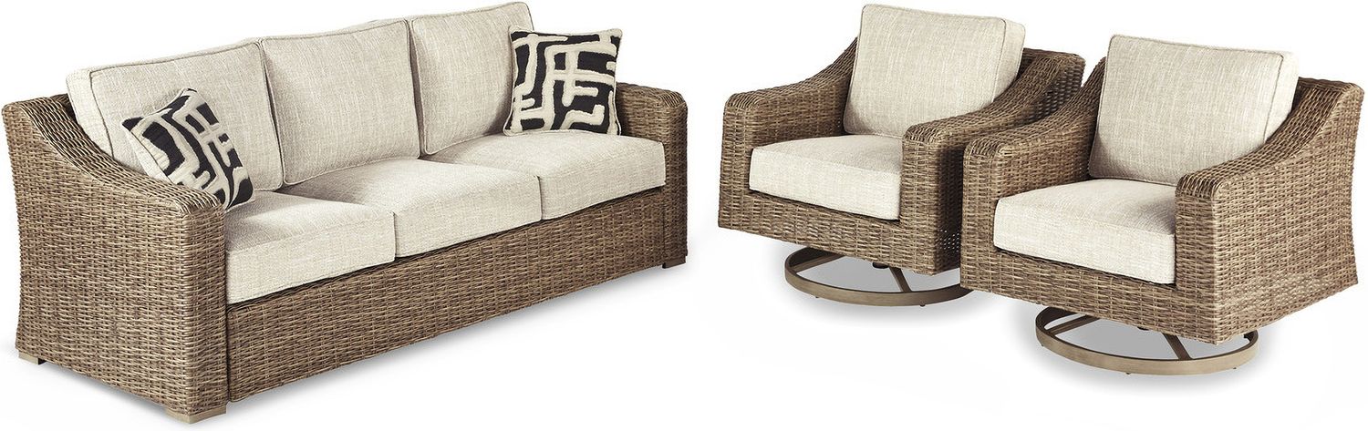 Beachcroft Light Gray Outdoor Swivel Lounge Chair P791821