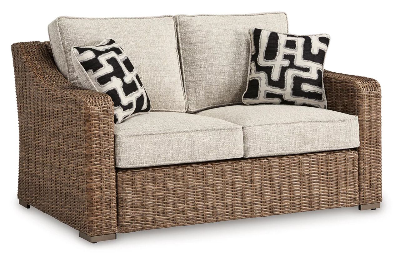 Beachcroft Outdoor Loveseat with Cushion In Beige P791835