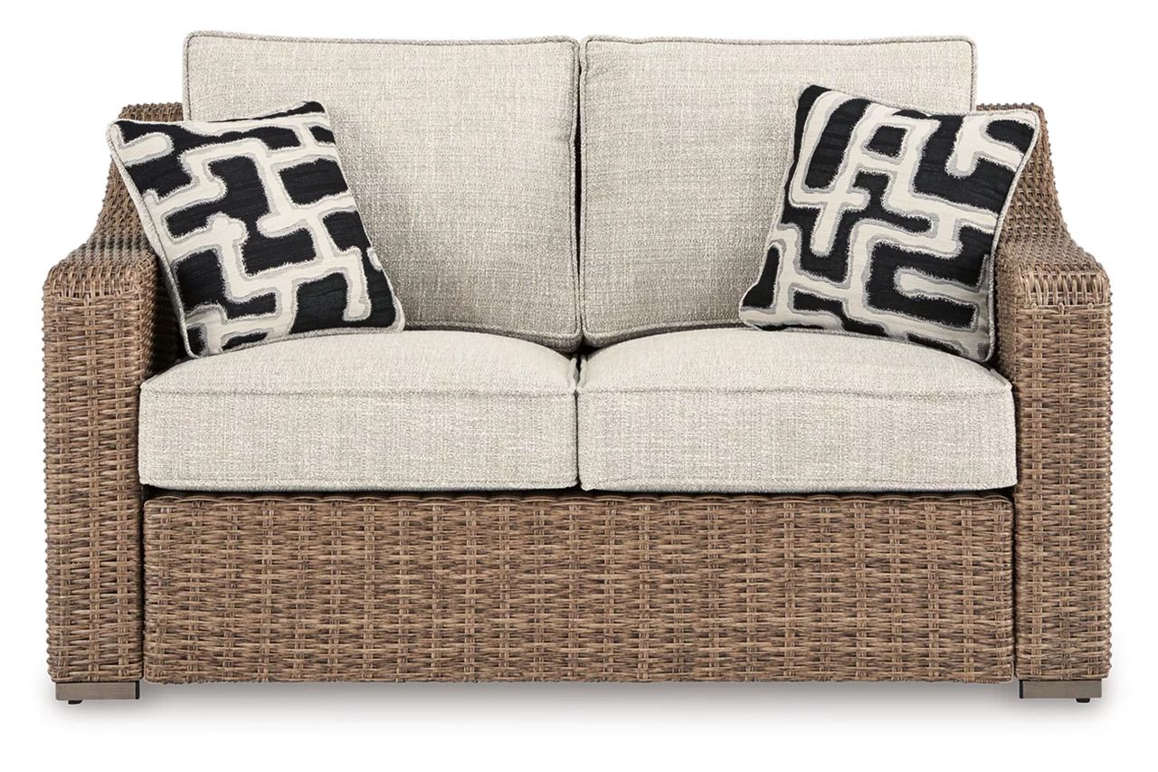 Beachcroft Outdoor Loveseat with Cushion In Beige P791835