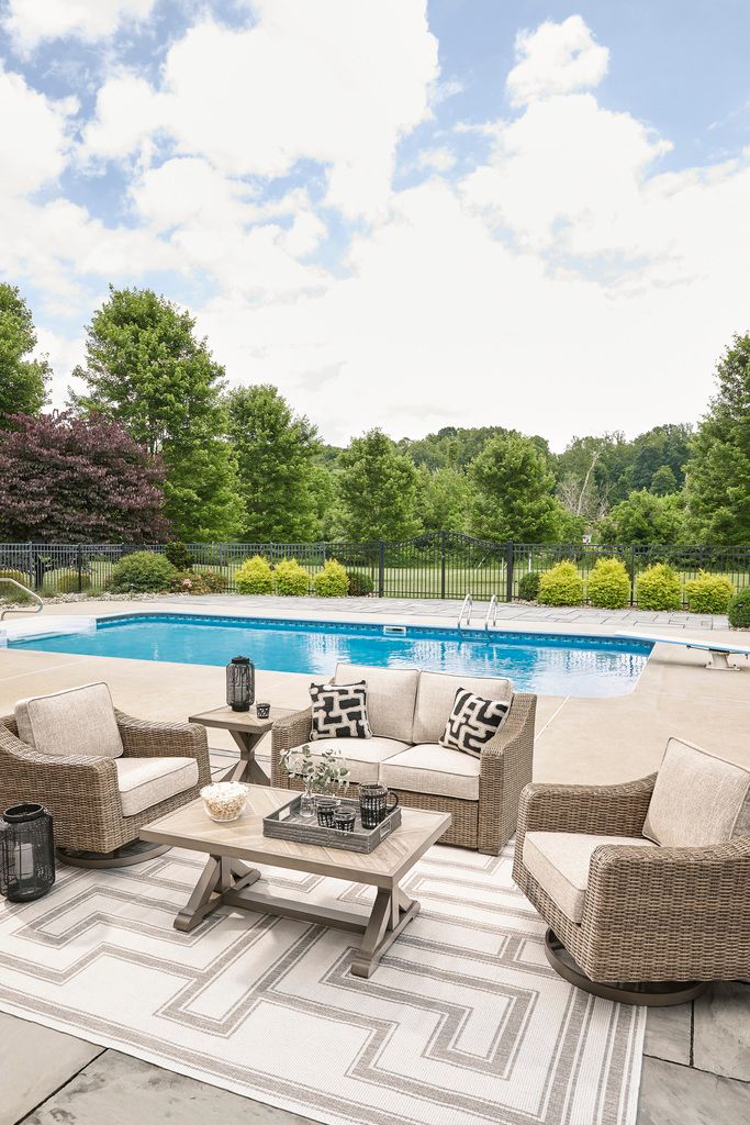 Beachcroft Outdoor Loveseat with Cushion In Beige P791835