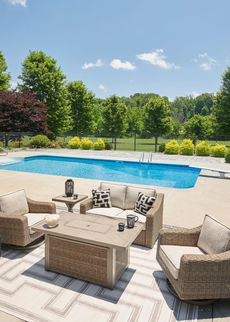 Beachcroft Outdoor Loveseat with Cushion In Beige P791835