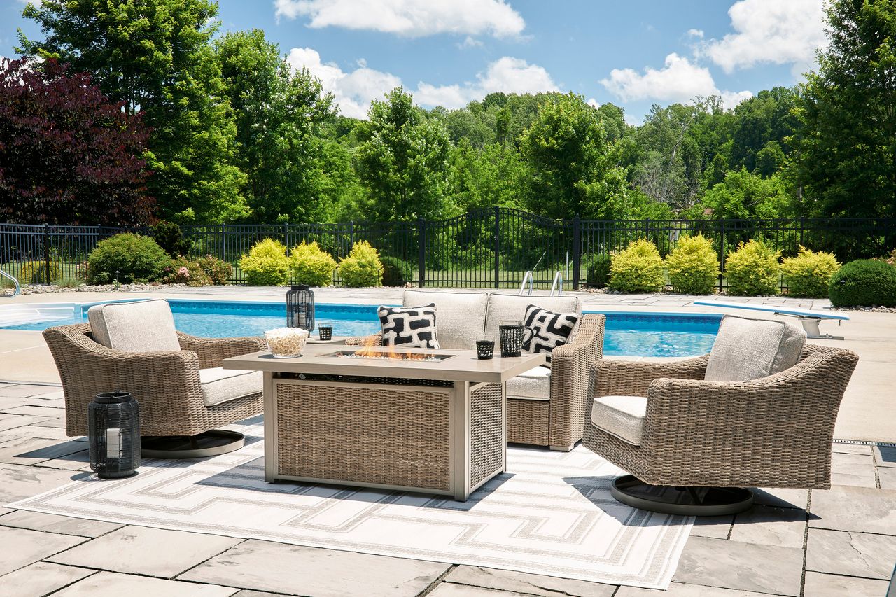 Beachcroft Outdoor Loveseat with Cushion In Beige P791835