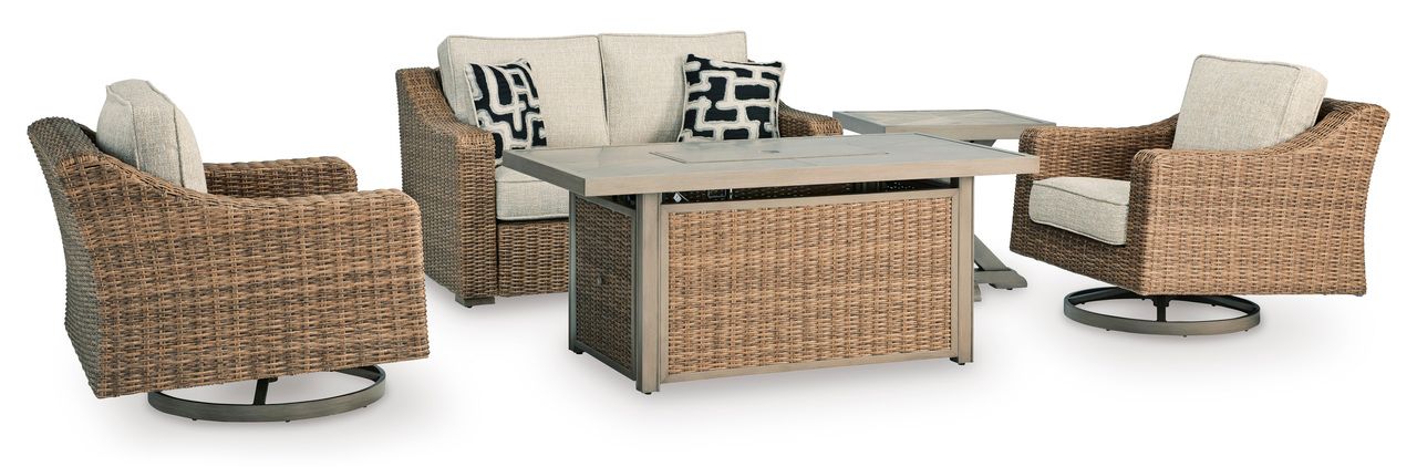 Beachcroft Outdoor Loveseat with Cushion In Beige P791835