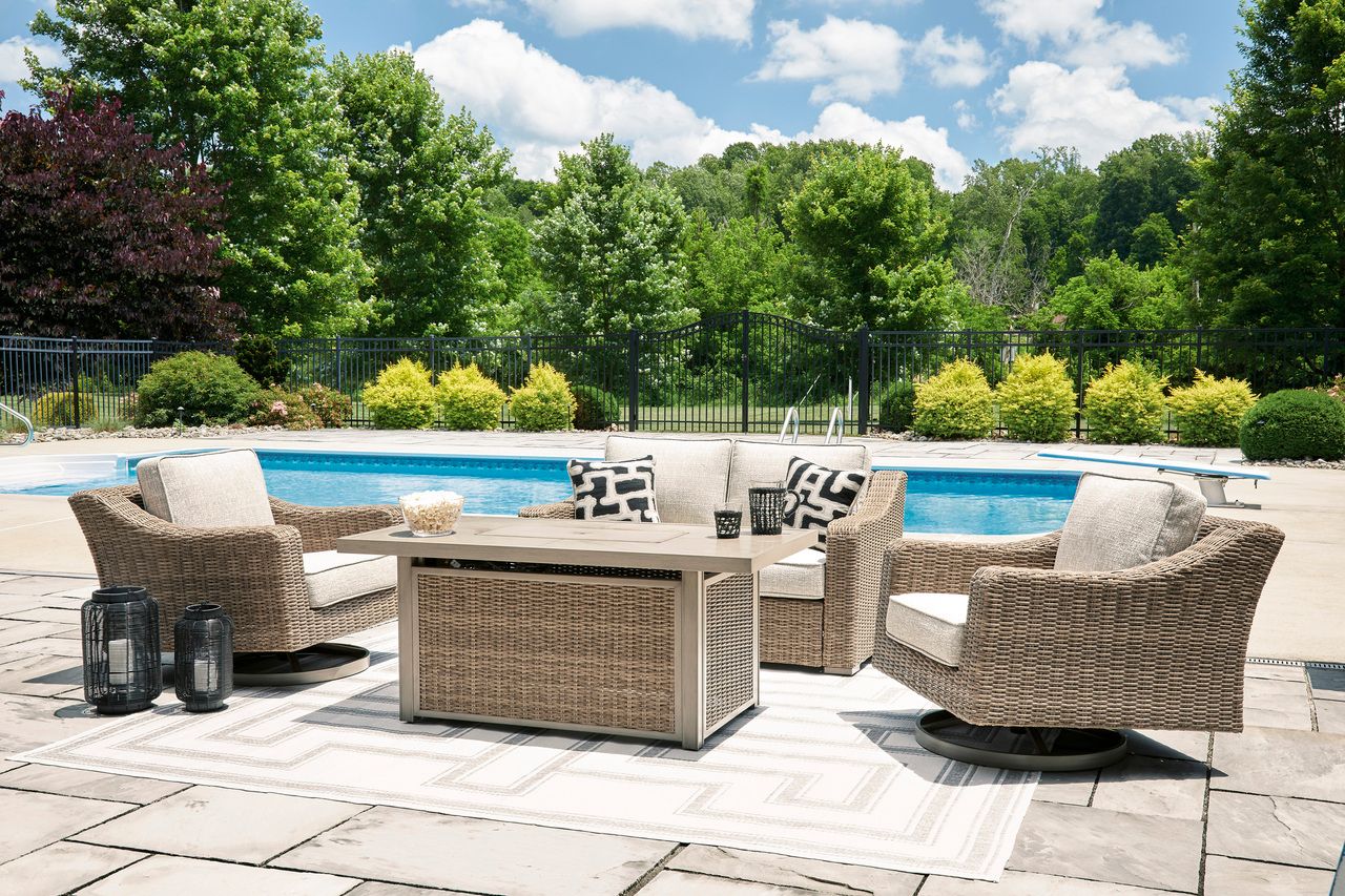 Beachcroft Outdoor Loveseat with Cushion In Beige P791835