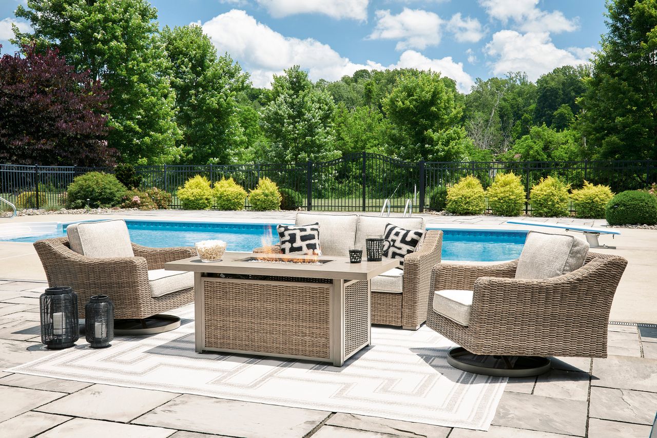 Beachcroft Outdoor Loveseat with Cushion In Beige P791835