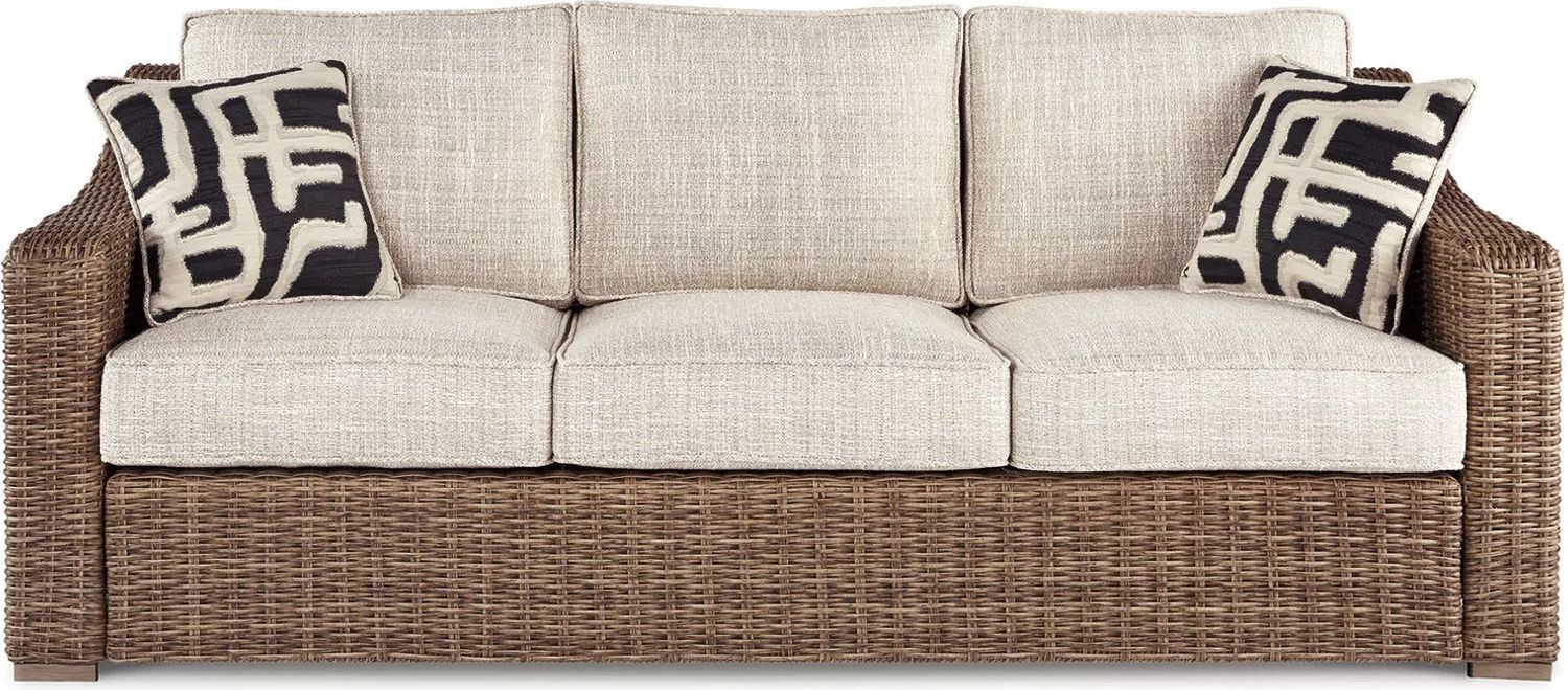 Beachcroft Light Gray Outdoor Sofa with Cushion P791838
